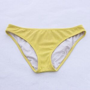 Shade & Shore Ribbed Lemon Yellow Swim Bottom, Size M, Fully Lined, In EUC.